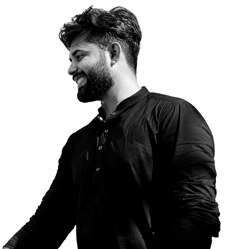 Muhammad Umer, founder of Sculptifiers Studio, smiling in a black shirt